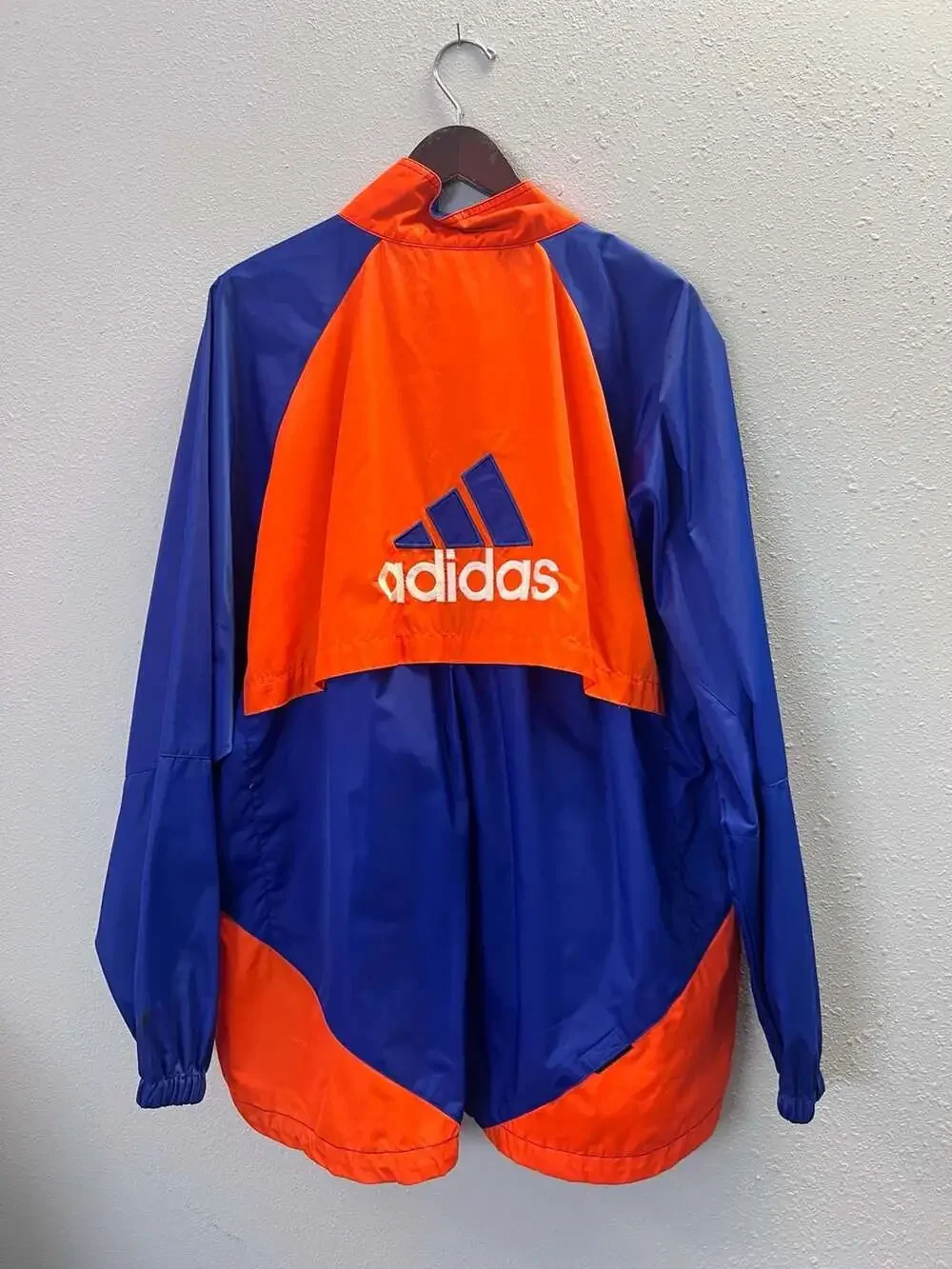 Vintage 90s Adidas Knicks Colorblock Windbreaker Jacket Size XL Blue Orange 0280